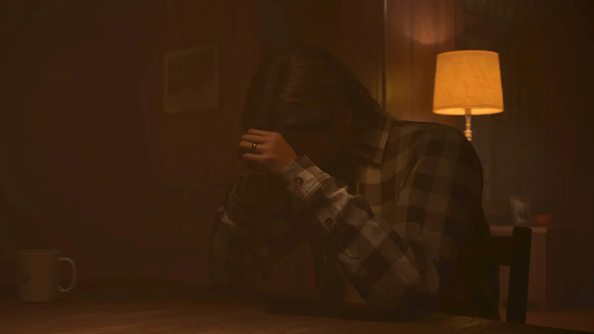 AW2: Alan Wake putting his head in his hands