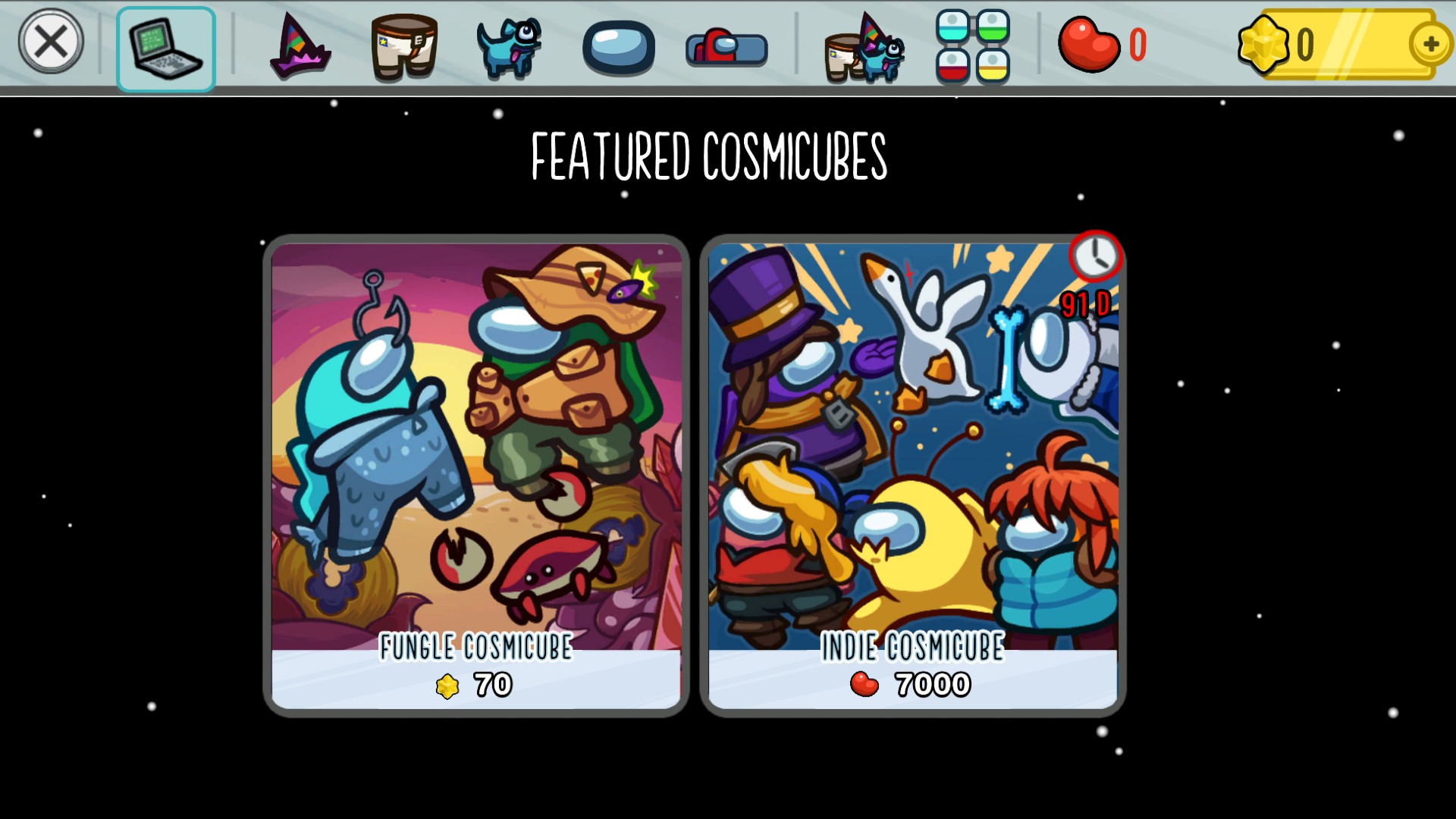 All the cosmetics in the Among Us Indie Cosmicube and how to get