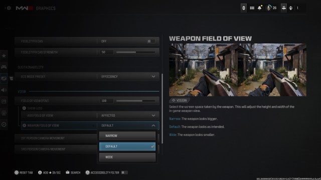 MW3: Field of View settings