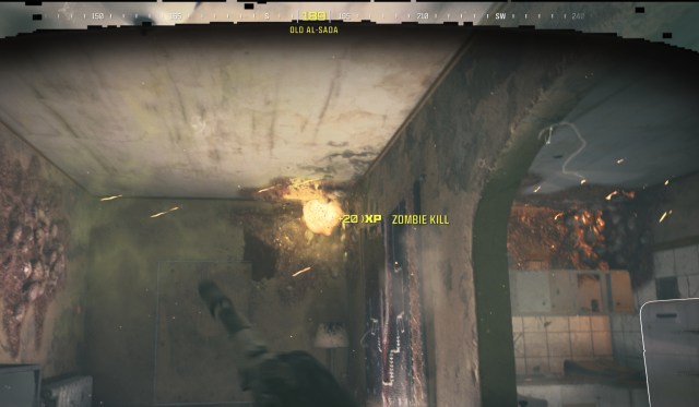 A Cyst shown in the corner of a room in a Aether Nest in MW3 Zombies.