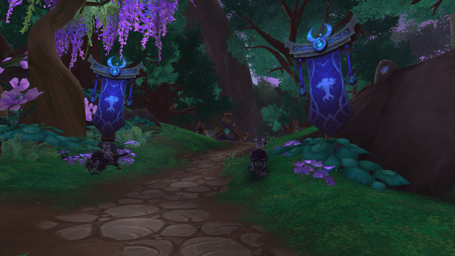 The entrance to the Central Encampment in the Emerald Dream in WoW Dragonflight