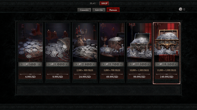 Image of the shop purchase screen in Diablo 4.