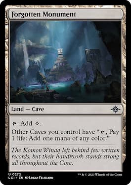 Forgotten Monument spoiler land card from Lost Caverns of Ixalan