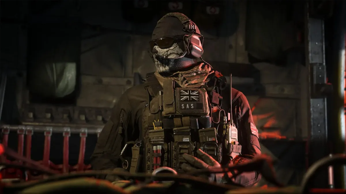 Call of Duty Ghosts operator skin, looking to his right.