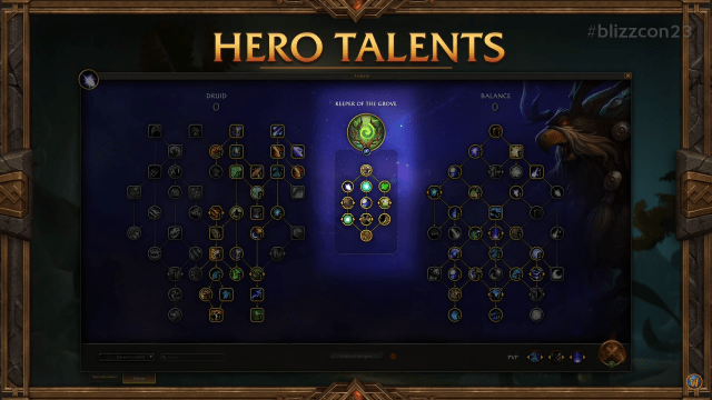 Screenshot showing how Hero talents will look like in the next expansion.