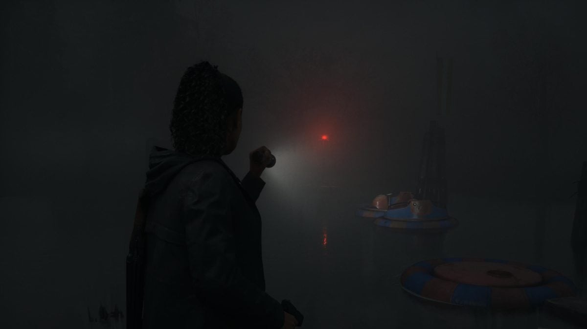 An in game screenshot of the Latte Lagoon from Alan Wake 2.