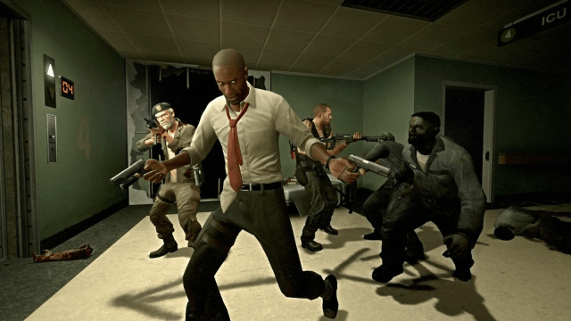 Left 4 Dead characters being chased