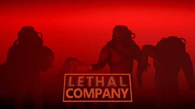Lethal Company logo with crew members in the background
