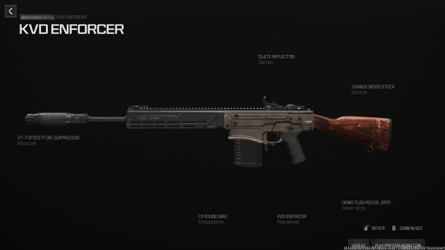 A side view of a KVD Enforcer build in MW3.