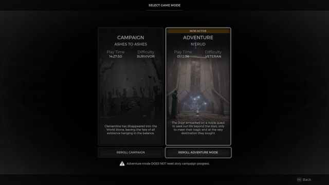 The Game Mode selection screen in Remnant 2