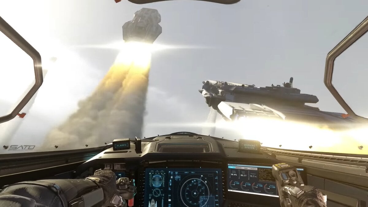 Call of Duty: Infinite Warfare reveal trailer with airships ascending into the sky