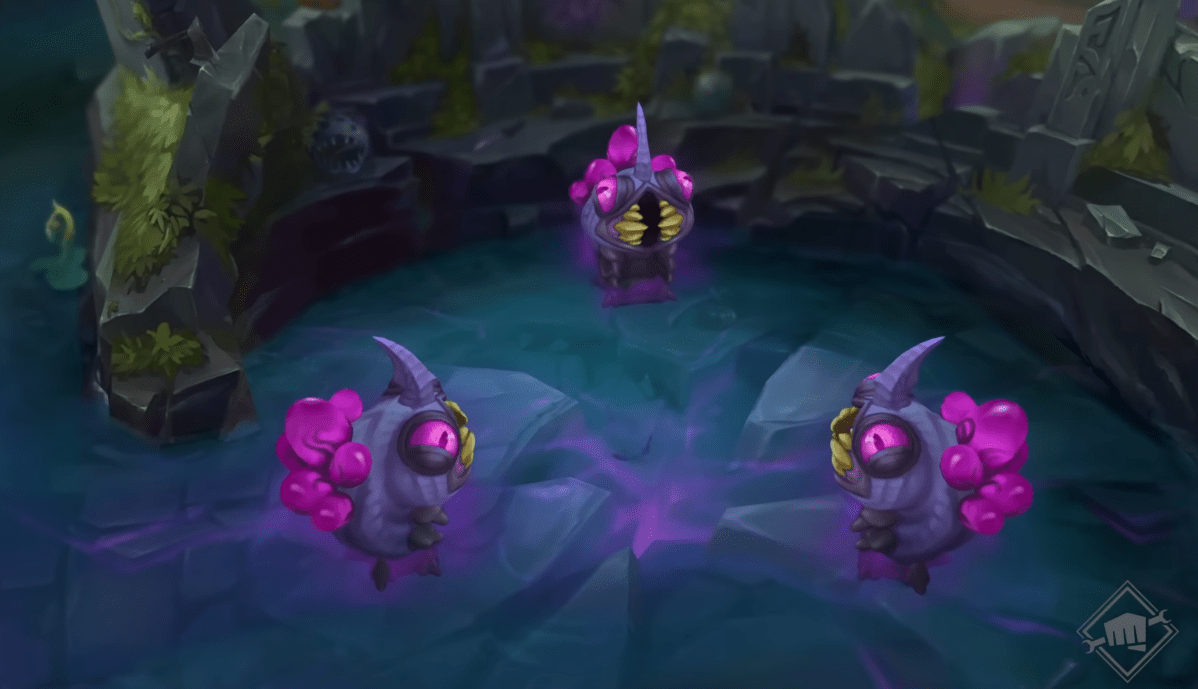 Voidgrubs sit inside the Baron pit in a gameplay teaser for League of Legends ranked season 2024