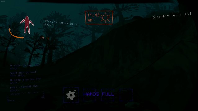 A player drowning in a flooded lake in Lethal Company.