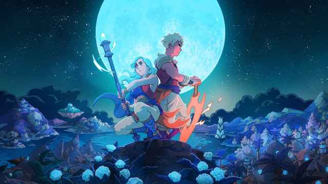 Sea of Stars cover image shows Valere and Zale under a melancholic blue Moonlight