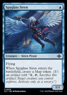 Spyglass Siren is a common pirate card from Lost Caverns of Ixalan