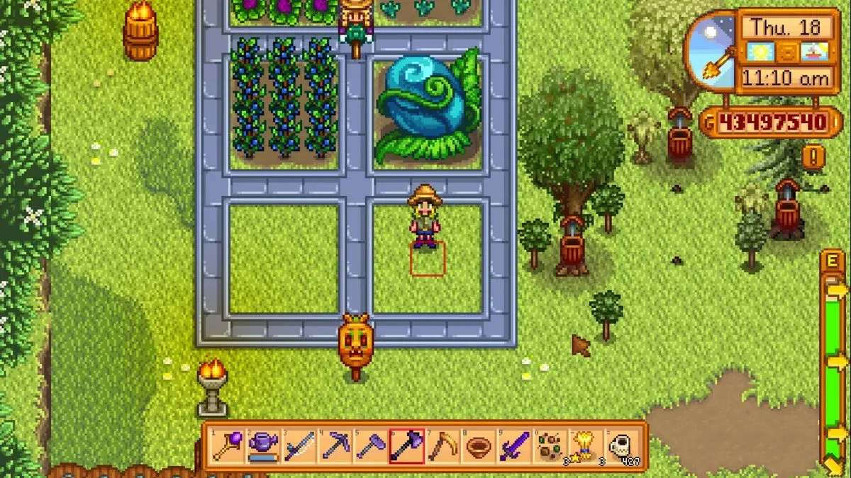 Stardew Valley character growing Ancient Fruit