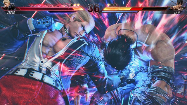 Steve punches Law in the stomach in tekken 8