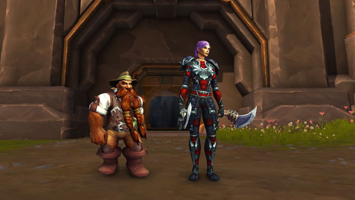 Two WoW characters standing next to one another