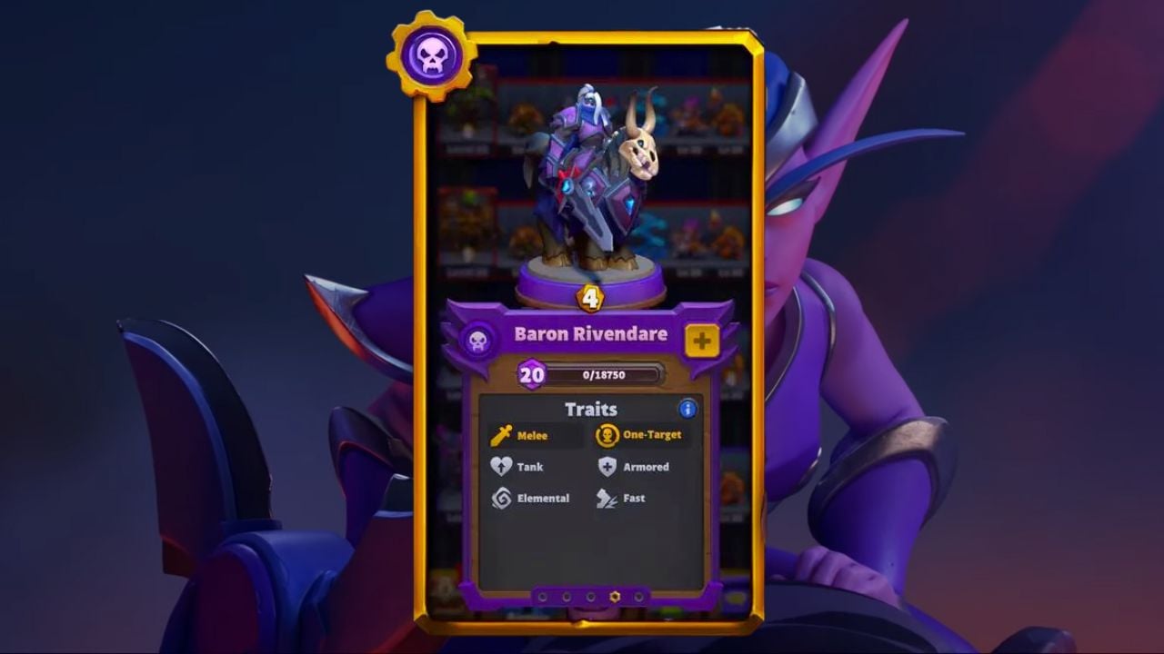 Baron Rivendare's traits in Warcraft Rumble