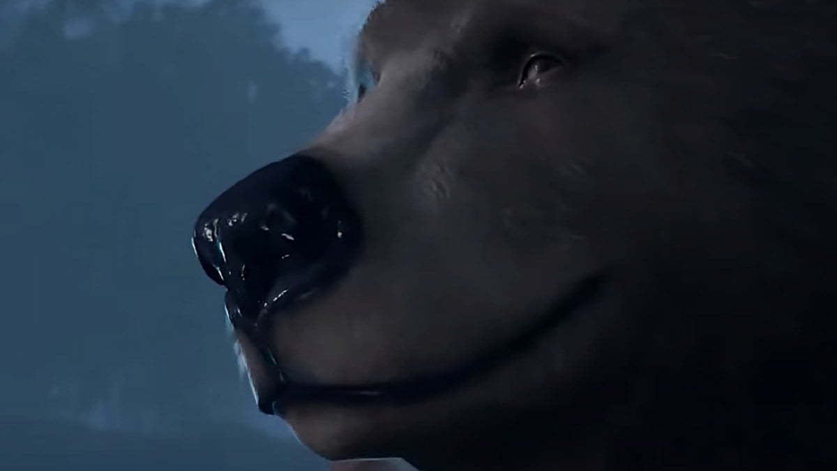 The Baldur's Gate 3 character Halsin, in bear form, giving a sly look