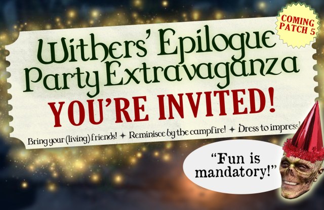 An invitation to Withers' Epilogue Party Extravaganza in Baldur's Gate 3.