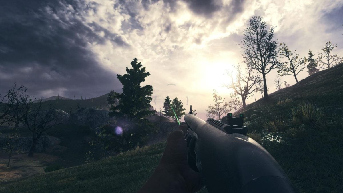 looking at sky with gun in cod mw3