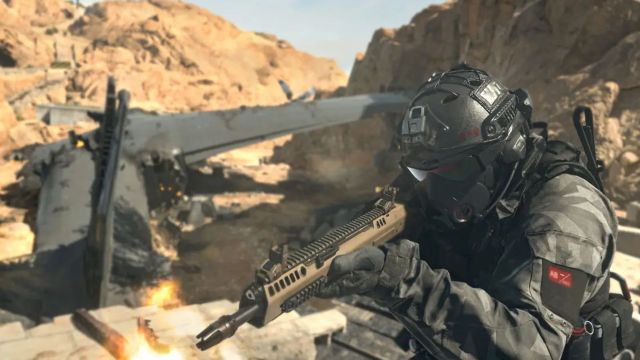 cod mw3 player aiming gun in afghan multiplayer map