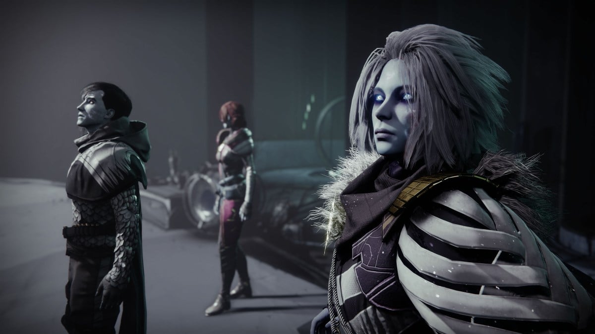 Mara Sov, The Crow, and Petra Venj all look at something off-screen in Destiny 2 Season of the Wish.