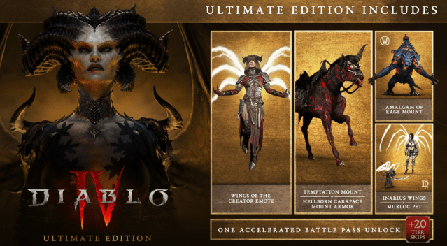 Image of the added materials of the Ultimate Edition of Diablo 4.