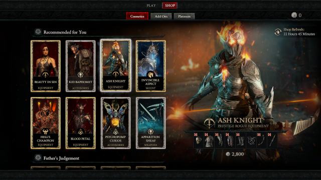 Image of the Diablo 4 shop menu.