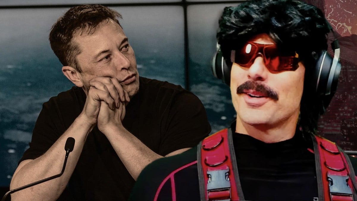 Elon Musk photoshopped next to Dr Disrespect.
