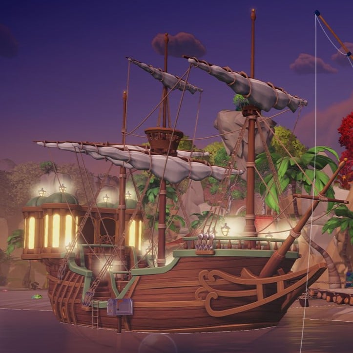 Prince Eric's Boat floating on the water. 