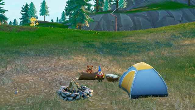 Image showing the Gnome's location near Pleasant Park in Fortnite OG.
