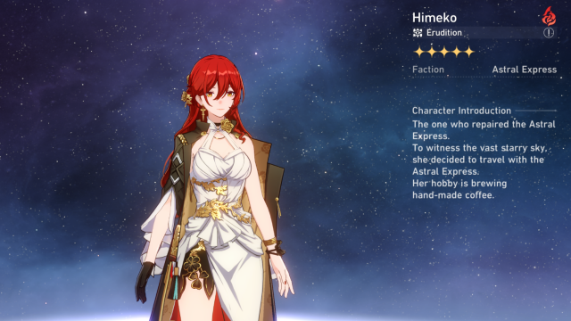 Himeko's description page.