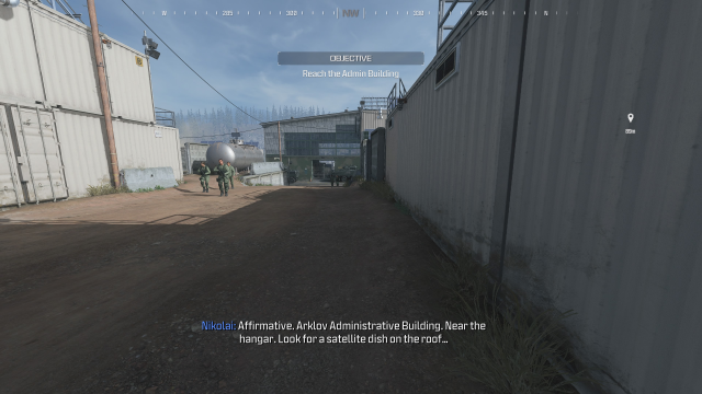 A screenshot of the opening moments of the MW3 mission Deep Cover.