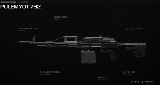 A Pulemyot 762 LMG from Call of Duty: MW3 with attachments.