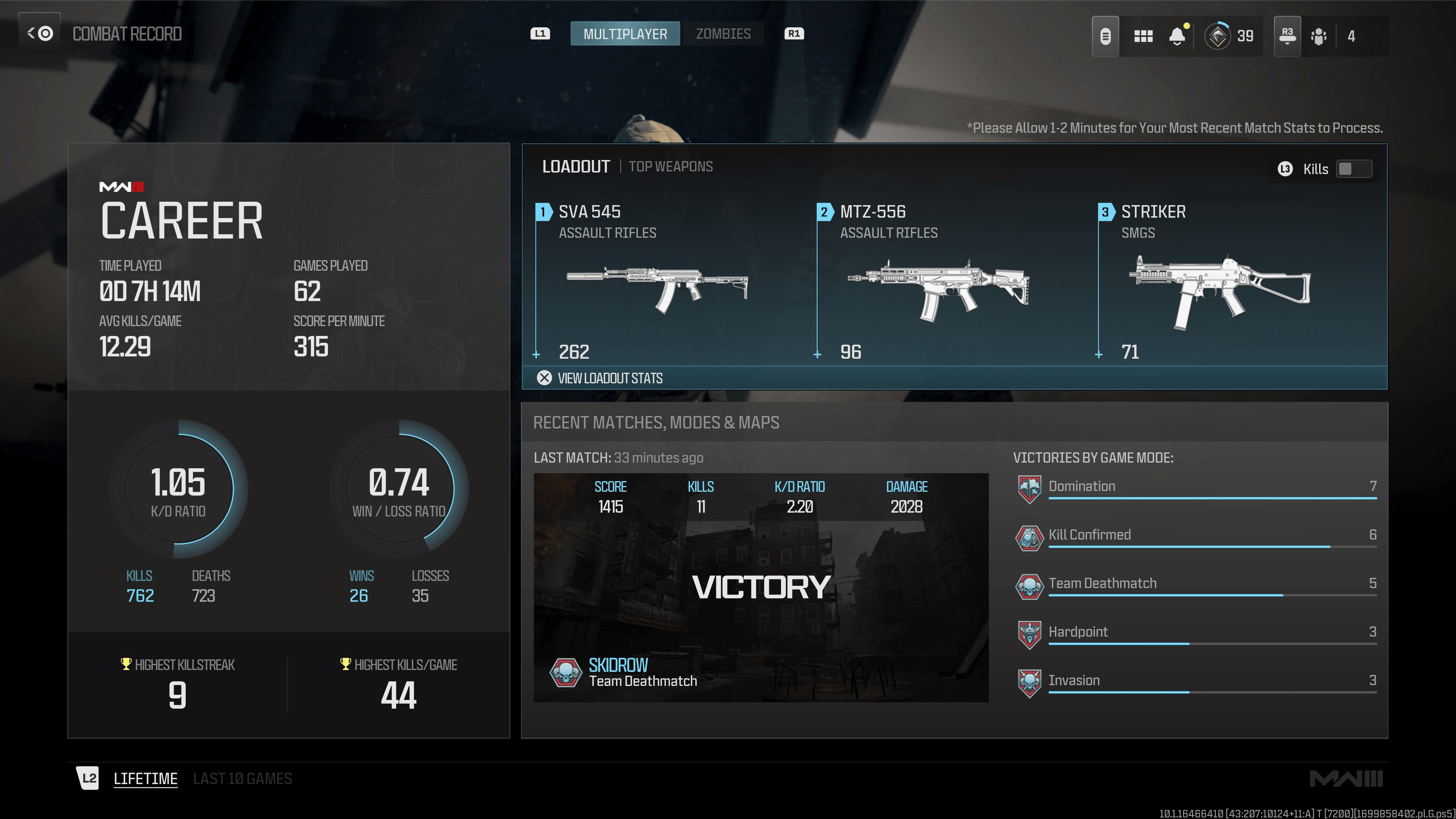 How to check your KD in MW3 MW3 Combat Record stats Dot Esports