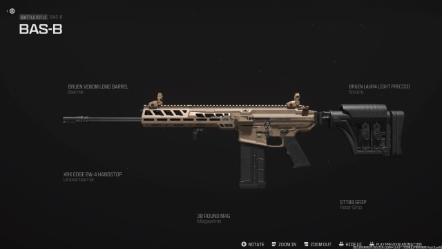 The BAS-B battle rifle with the best multiplayer attachments in the MW3 Gunsmith.