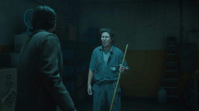 Ahti talking to Alan in Alan Wake 2.