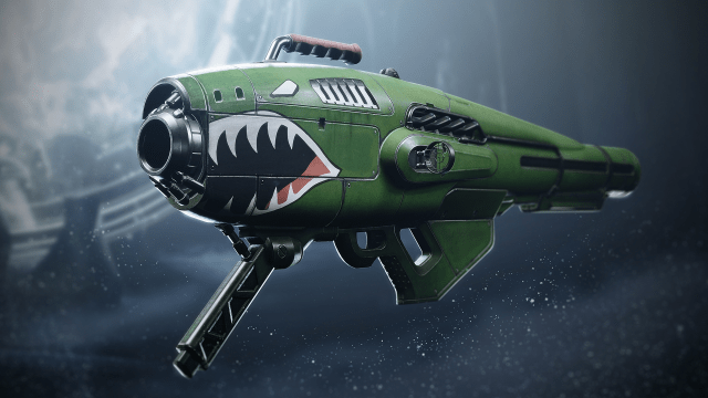 A promotional image showing the Dragon's Breath rocket launcher returning in Destiny 2.