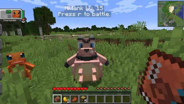 Miltank and Charmander in Cobblemon Minecraft Mod