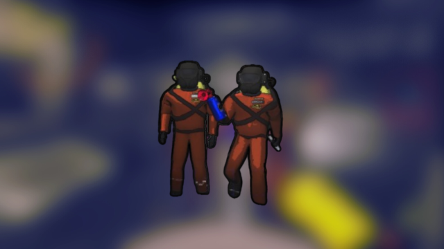 Lethal Company characters side by side on a blurry ship background.