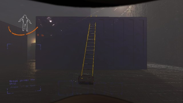 Lethal Company's Extend Ladder on a container.