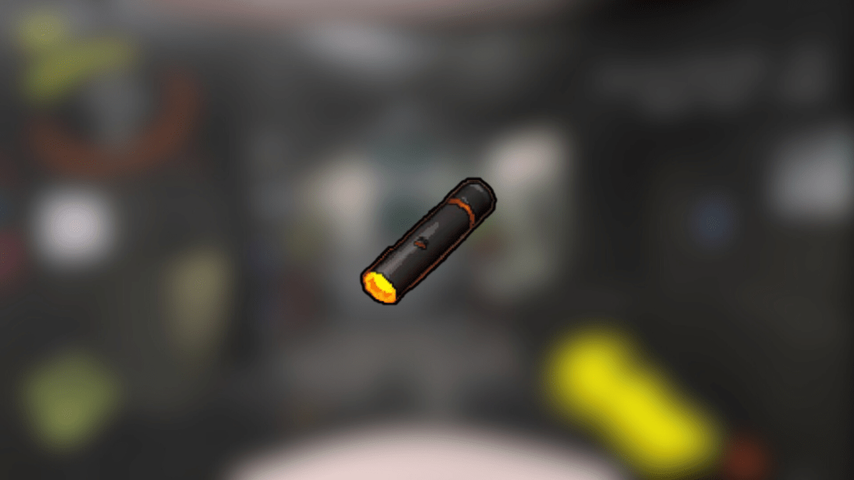 Lethal Company's laser pointer on a blurry background.