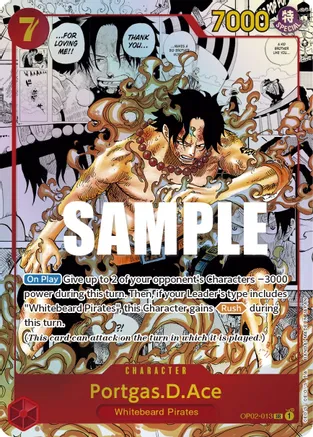 Manga variant of Ace One Piece TCG card