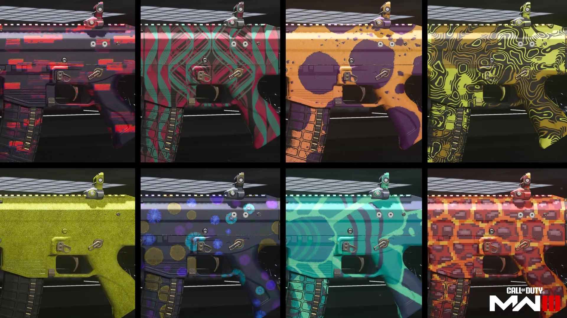 An image of some base camos in MW3 multiplayer.