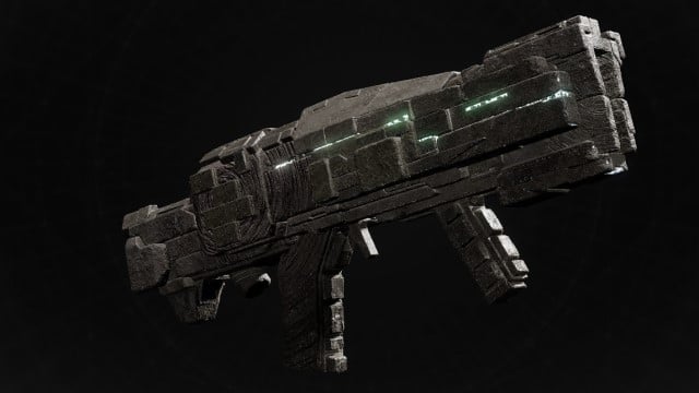 A futuristic SMG sits on a black background of Remnant 2.