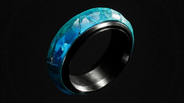 A light blue ring with a silver inside sits on a black background in Remnant 2.