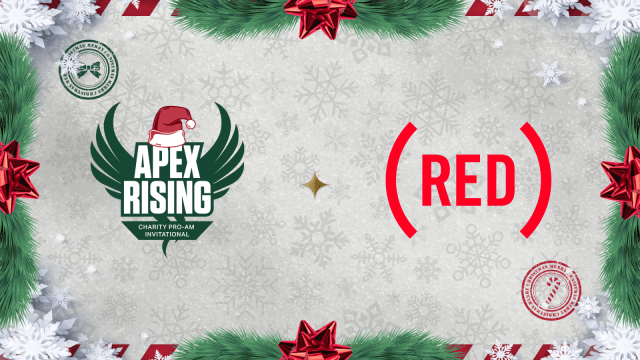 Apex Rising and (RED) logos for Apex Rising Pro-AM Charity event