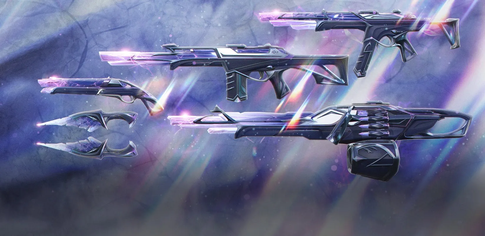 Sentinels of Light II VALORANT skin bundle showing all weapon skins.